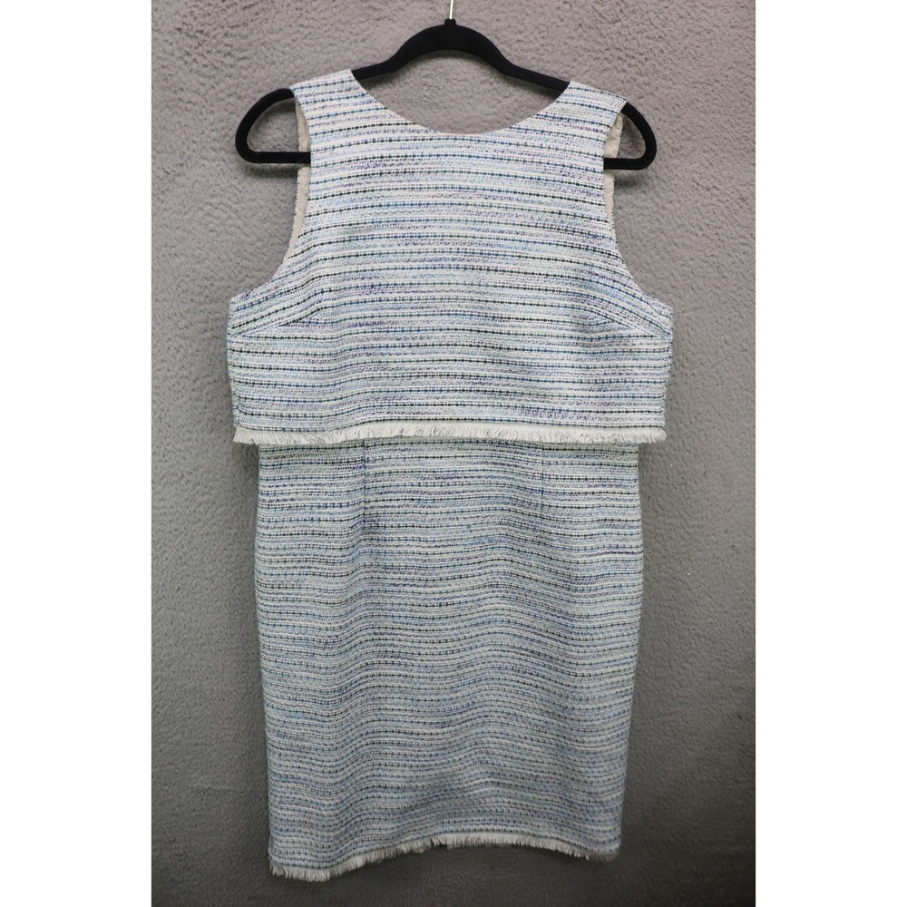 Ann Taylor Sleeveless Tweed Fringed Midi Dress-Sz 12-Preppy-Office-Business